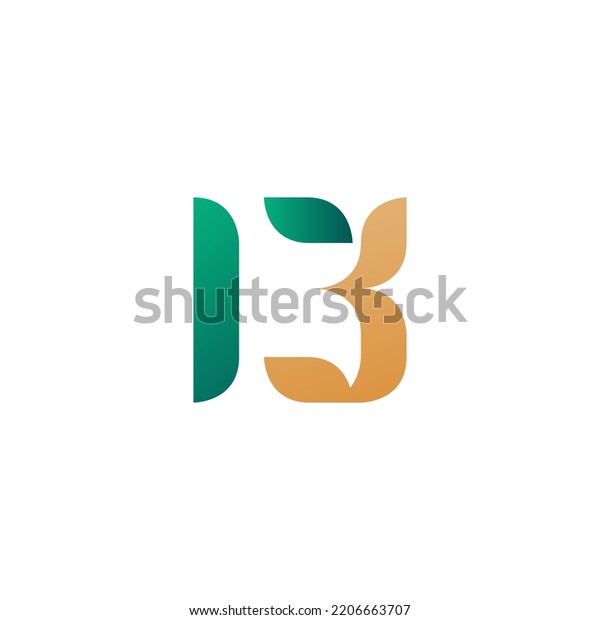 Number 13 logo\
icon illustration. Number 13 and nature concept for event, olympic,\
anniversary, and brand\
identity
