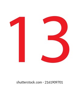 Number 13 Simple Clip Art Vector Stock Vector (Royalty Free) 2161909701 ...