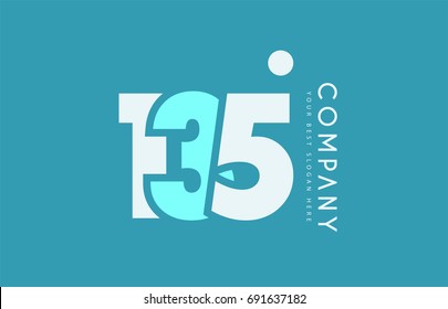 number 135 blue white cyan logo vector creative company icon design template background dot