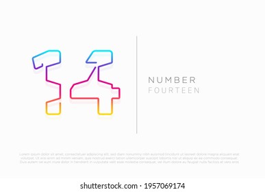 Number 14 logo icon design, vector template