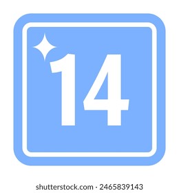 Number 14 vector illustration flat design