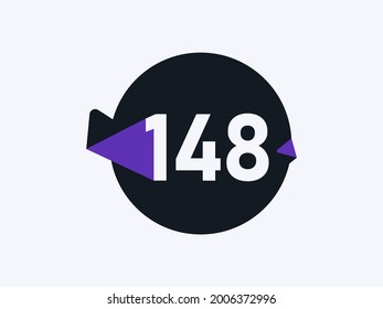 Number 148 logo icon design vector image