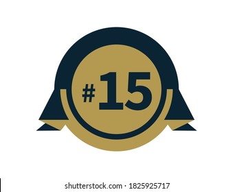 Vector de diseño de placa número 15