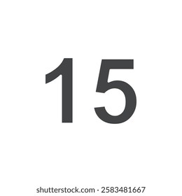 number 15 icon simple filled symbol vector