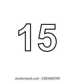 number 15 icon simple filled symbol vector