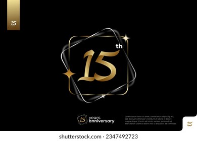 Diseño del icono del logo número 15, número del logo de 15 años, aniversario 15
 