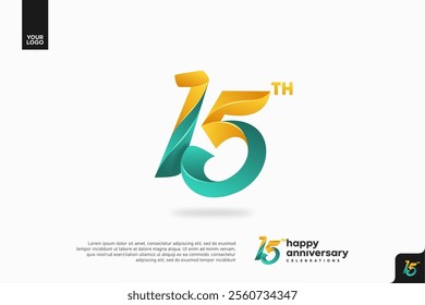 Number 15 logo icon design, 15th birthday logo number, anniversary 15