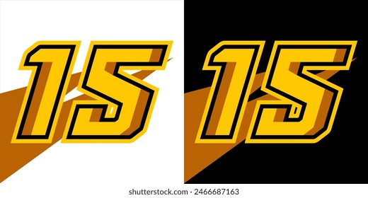 number 15 Racing effects for automotive, sports, car racing, racing