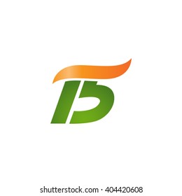 number 15 swoosh design template logo green orange