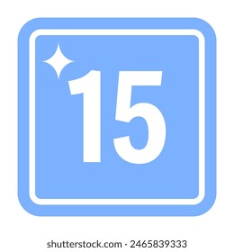 Number 15 vector illustration flat design