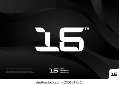 Number 16 logo icon design 16th birthday logo number anniversary 16