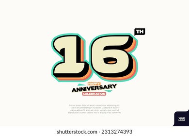 Number 16 logo icon design, 16th birthday logo number, anniversary 16