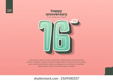 Number 16 logo icon design, 16th birthday logo number, anniversary 16