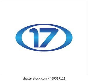 Number 17 Blue Oval Logo Template Stock Vector (Royalty Free) 489319111 ...