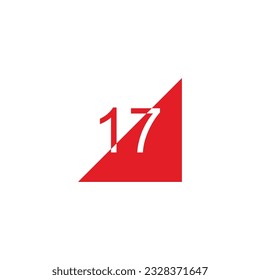 Number 17 calendar, geometric symbol simple logo vector