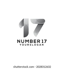 Number 17 Colorful Logo Design Template