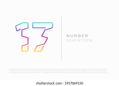 Number 17 logo icon design, vector template
