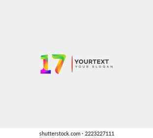 Number 17 logo icon design template elements