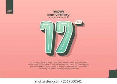 Number 17 logo icon design, 17th birthday logo number, anniversary 17