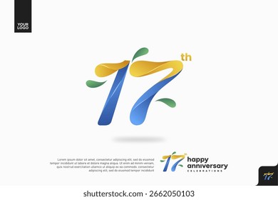 Número 17 logotipo ícone design, 17º aniversário logotipo número, aniversário 17