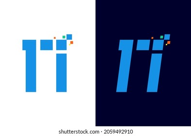 Number 17 Pixel Logo Design Digital Stock Vector (Royalty Free ...