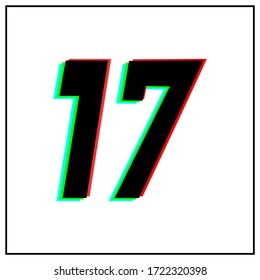 Number 17, seventeen vector desing logo.