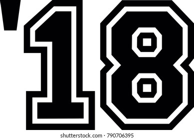 Number 18 black and white college 