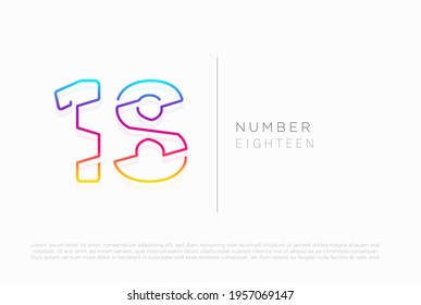 Number 18 logo icon design, vector template