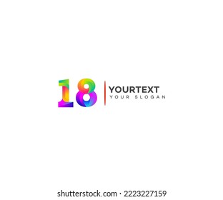 Number 18 logo icon design template elements