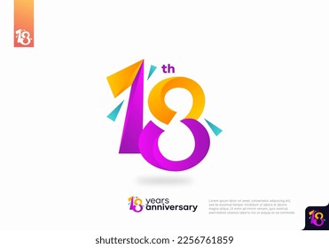 Number 18 logo icon design, 18th birthday logo number, anniversary 18