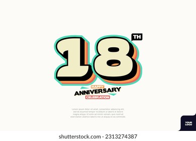 Number 18 logo icon design, 18th birthday logo number, anniversary 18