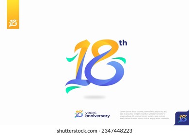 Number 18 logo icon design, 18th birthday logo number, anniversary 18