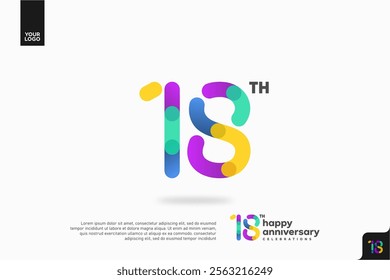 Number 18 logo icon design, 18th birthday logo number, anniversary 18