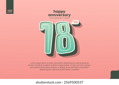 Number 18 logo icon design, 18th birthday logo number, anniversary 18