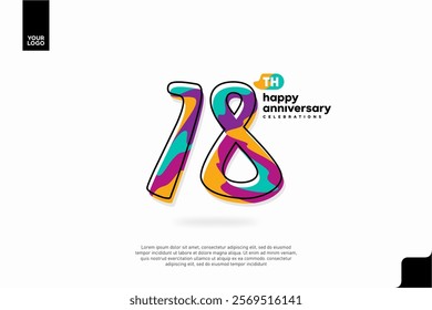 Number 18 logo icon design, 18th birthday logo number, anniversary 18