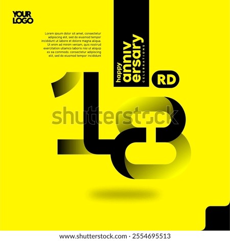 Number 18 logo icon design, 18th anniversary logotype