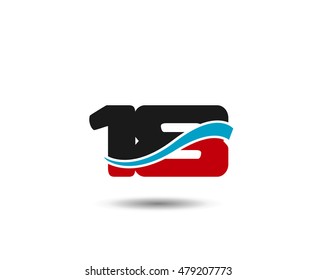 Number 18 swoosh design template logo

