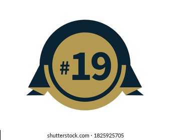 Vector de diseño de placa número 19