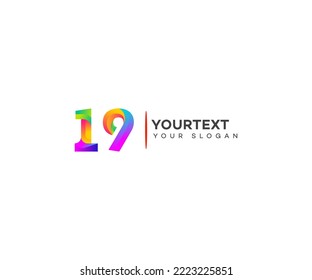 Number 19 logo icon design template elements