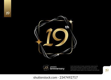Number 19 logo icon design, 19th birthday logo number, anniversary 19
