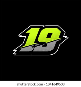 Number 19 Racing Design Vector