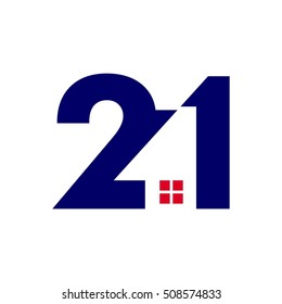 number 2 and 1 logo vector
