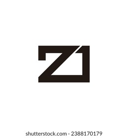 Number 2 and 1 square geometric symbol simple logo vector