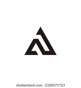 Number 2 1 triangle geometric symbol simple logo vector