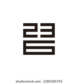 Number 2, 3 and 6 square geometric symbol simple logo vector