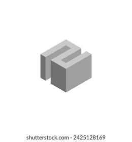 Número 2 símbolo geométrico 3d vector de logotipo simple