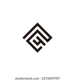 Number 2 4 square, elegant geometric symbol simple logo vector