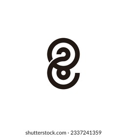 Number 2 8 circle geometric symbol simple logo vector