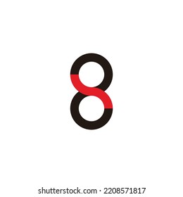 Number 2 and 8 geometric symbol simple logo vector