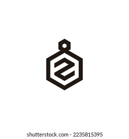 Number 2 in 8, hexagon geometric symbol simple logo vector